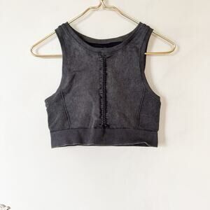 Aerie Offline Charcoal Seamless Macrame Longline Sports bra M